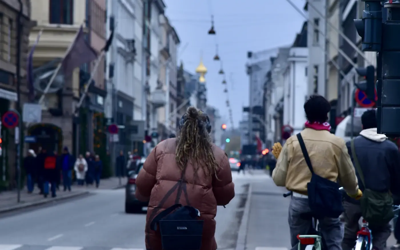 Syklister på en gate i København